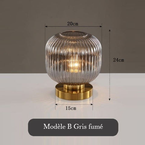 Tinted Glass Table Lamp for Bedside, Desk, and Living Room Lighting