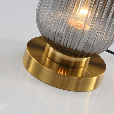 Tinted Glass Table Lamp for Bedside, Desk, and Living Room Lighting