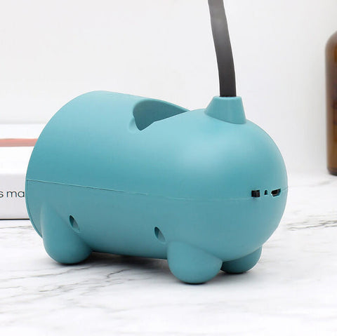LED Bunny Desk Lamp with Touch Control, USB Power, Pen Holder and Adjustable Gooseneck for Study Desks