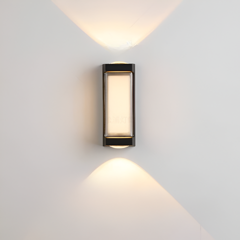 Rectangular LED Outdoor Wall Light with Up-and-Down Glow for Patios