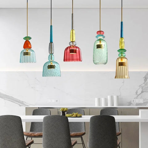 Modern Glass Pendant Light with Adjustable Cord for Ambient Lighting