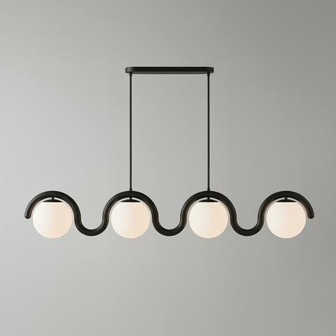 Art Nouveau Linear Chandelier for Dining Rooms and Kitchen Islands