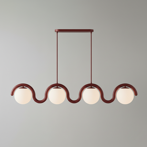 Art Nouveau Linear Chandelier for Dining Rooms and Kitchen Islands