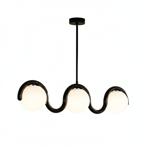 Art Nouveau Linear Chandelier for Dining Rooms and Kitchen Islands