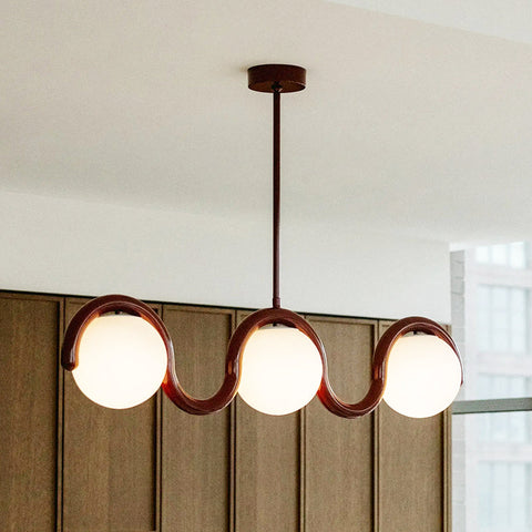 Art Nouveau Linear Chandelier for Dining Rooms and Kitchen Islands
