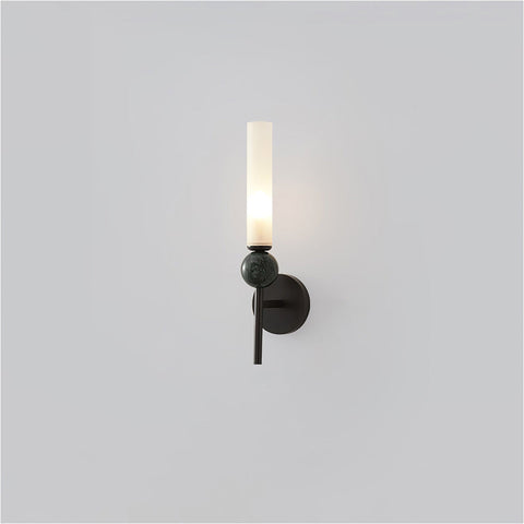Brass Wall Sconce with Long Frosted Tube