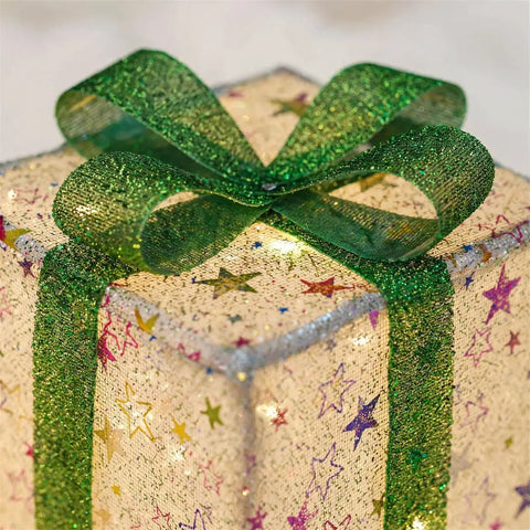 Lighted Christmas Gift Box Set with Remote