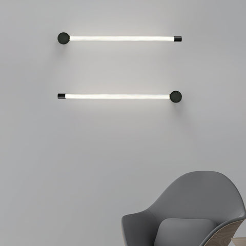 Wall Sconce with Ribbed Linear Diffuser and Warm LED Lighting