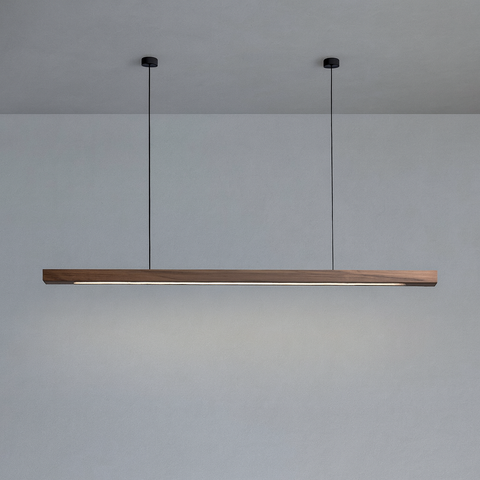 Linear Wooden LED Pendant Light for Kitchen Islands and Dining Tables