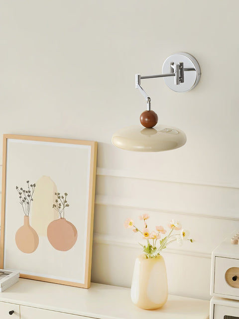Adjustable Saucer Wall Sconce with Plug In Cord