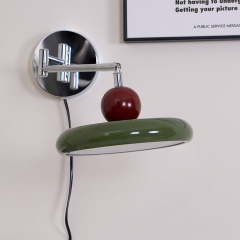 Adjustable Saucer Wall Sconce with Plug In Cord