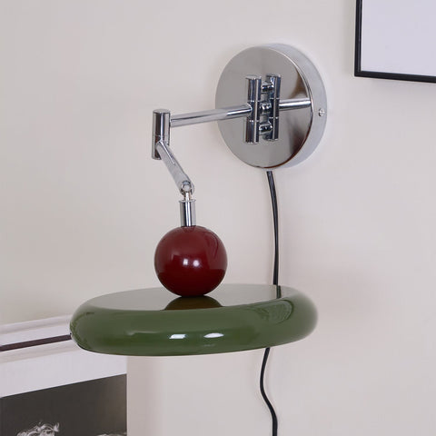 Adjustable Saucer Wall Sconce with Plug In Cord