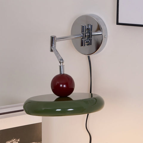 Adjustable Saucer Wall Sconce with Plug In Cord