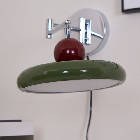 Adjustable Saucer Wall Sconce with Plug In Cord