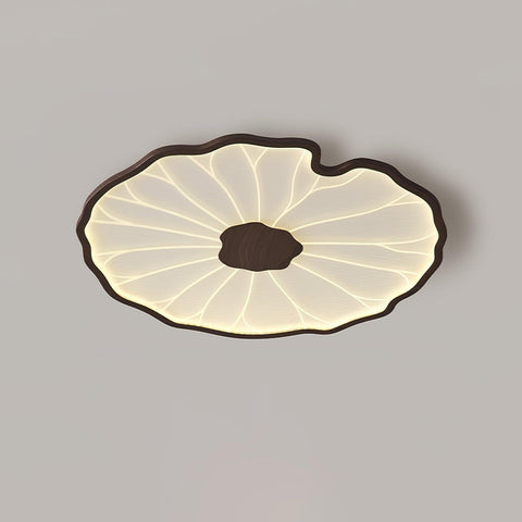 Modern Floral LED Ceiling Light with Wood Look Finish