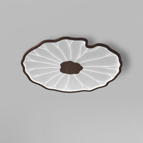 Modern Floral LED Ceiling Light with Wood Look Finish
