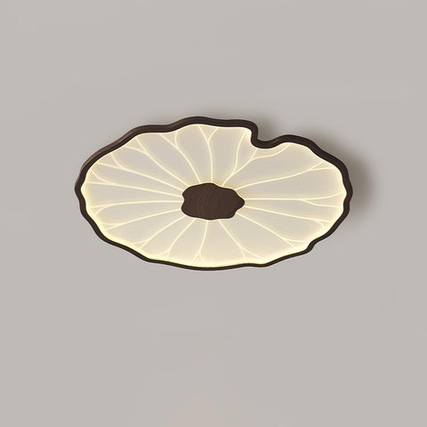 Modern Floral LED Ceiling Light with Wood Look Finish