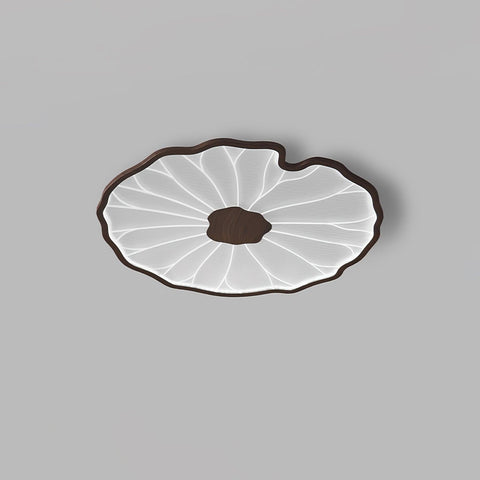Modern Floral LED Ceiling Light with Wood Look Finish