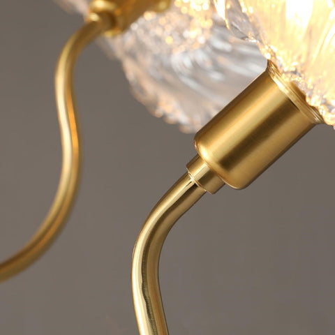 Glass Floral Chandelier with Sculpted Shades