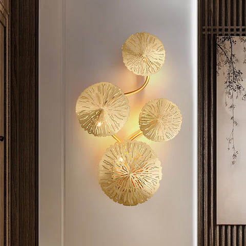 Modern Sculptural Lotus Leaf Wall Sconce for Bedroom Accent Lighting