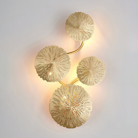 Modern Sculptural Lotus Leaf Wall Sconce for Bedroom Accent Lighting
