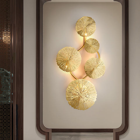 Modern Sculptural Lotus Leaf Wall Sconce for Bedroom Accent Lighting