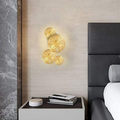 Modern Sculptural Lotus Leaf Wall Sconce for Bedroom Accent Lighting