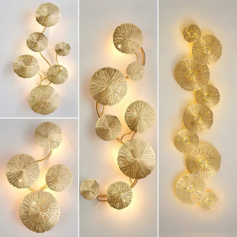 Modern Sculptural Lotus Leaf Wall Sconce for Bedroom Accent Lighting