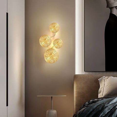 Modern Sculptural Lotus Leaf Wall Sconce for Bedroom Accent Lighting