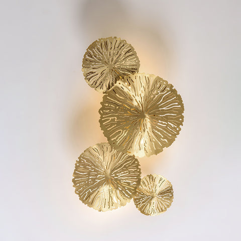 Modern Sculptural Lotus Leaf Wall Sconce for Bedroom Accent Lighting