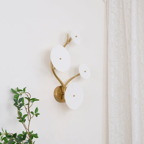 Ceramic Lotus Leaf Wall Sconce for Bedroom and Living Room Lighting