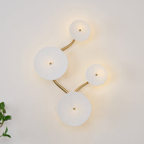 Ceramic Lotus Leaf Wall Sconce for Bedroom and Living Room Lighting