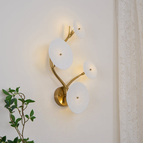 Ceramic Lotus Leaf Wall Sconce for Bedroom and Living Room Lighting