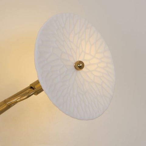 Ceramic Lotus Leaf Wall Sconce for Bedroom and Living Room Lighting