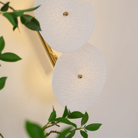 Ceramic Lotus Leaf Wall Sconce for Bedroom and Living Room Lighting