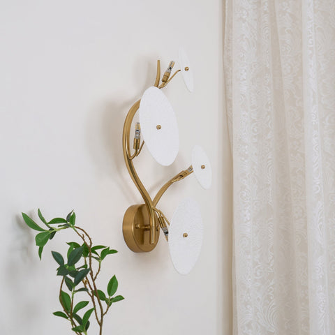 Ceramic Lotus Leaf Wall Sconce for Bedroom and Living Room Lighting