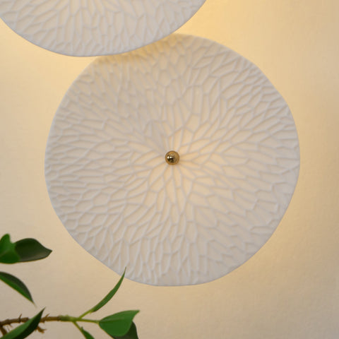 Ceramic Lotus Leaf Wall Sconce for Bedroom and Living Room Lighting