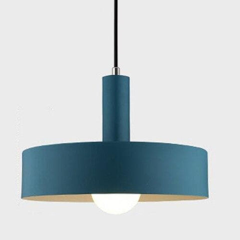 Pendant Light with Geometric Metal Shade and Brushed Brass Accents