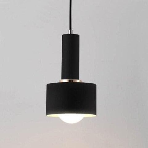 Pendant Light with Geometric Metal Shade and Brushed Brass Accents