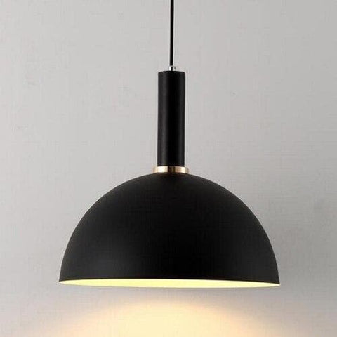 Pendant Light with Geometric Metal Shade and Brushed Brass Accents
