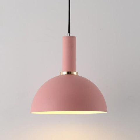 Pendant Light with Geometric Metal Shade and Brushed Brass Accents