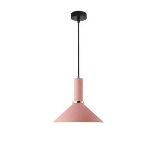 Pendant Light with Geometric Metal Shade and Brushed Brass Accents
