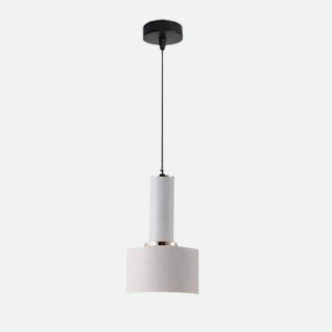 Pendant Light with Geometric Metal Shade and Brushed Brass Accents