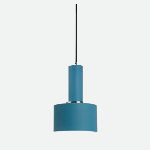 Pendant Light with Geometric Metal Shade and Brushed Brass Accents