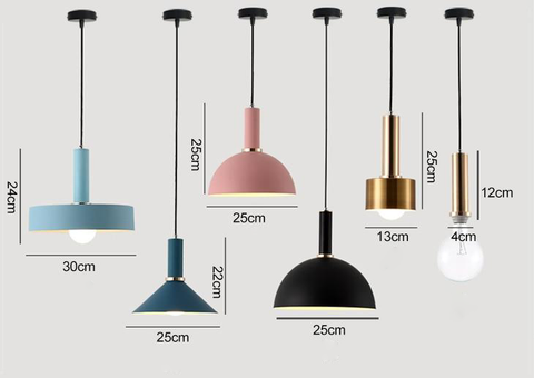 Pendant Light with Geometric Metal Shade and Brushed Brass Accents