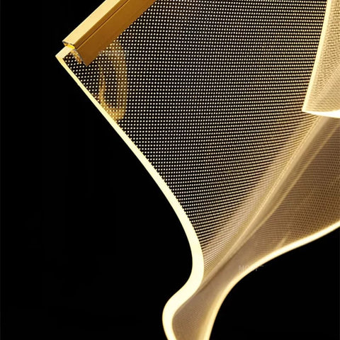 Sculptural LED Chandelier with Acrylic Panels for Living and Dining Rooms