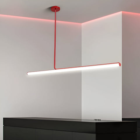 Pendant Light with Linear Aluminum Bar and Warm LED Glow