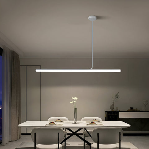 Pendant Light with Linear Aluminum Bar and Warm LED Glow