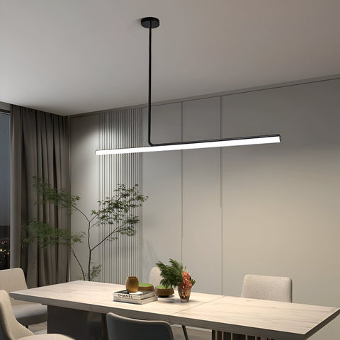 Pendant Light with Linear Aluminum Bar and Warm LED Glow