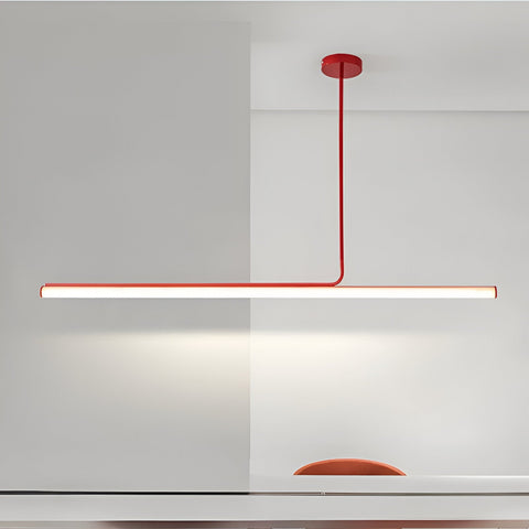 Pendant Light with Linear Aluminum Bar and Warm LED Glow